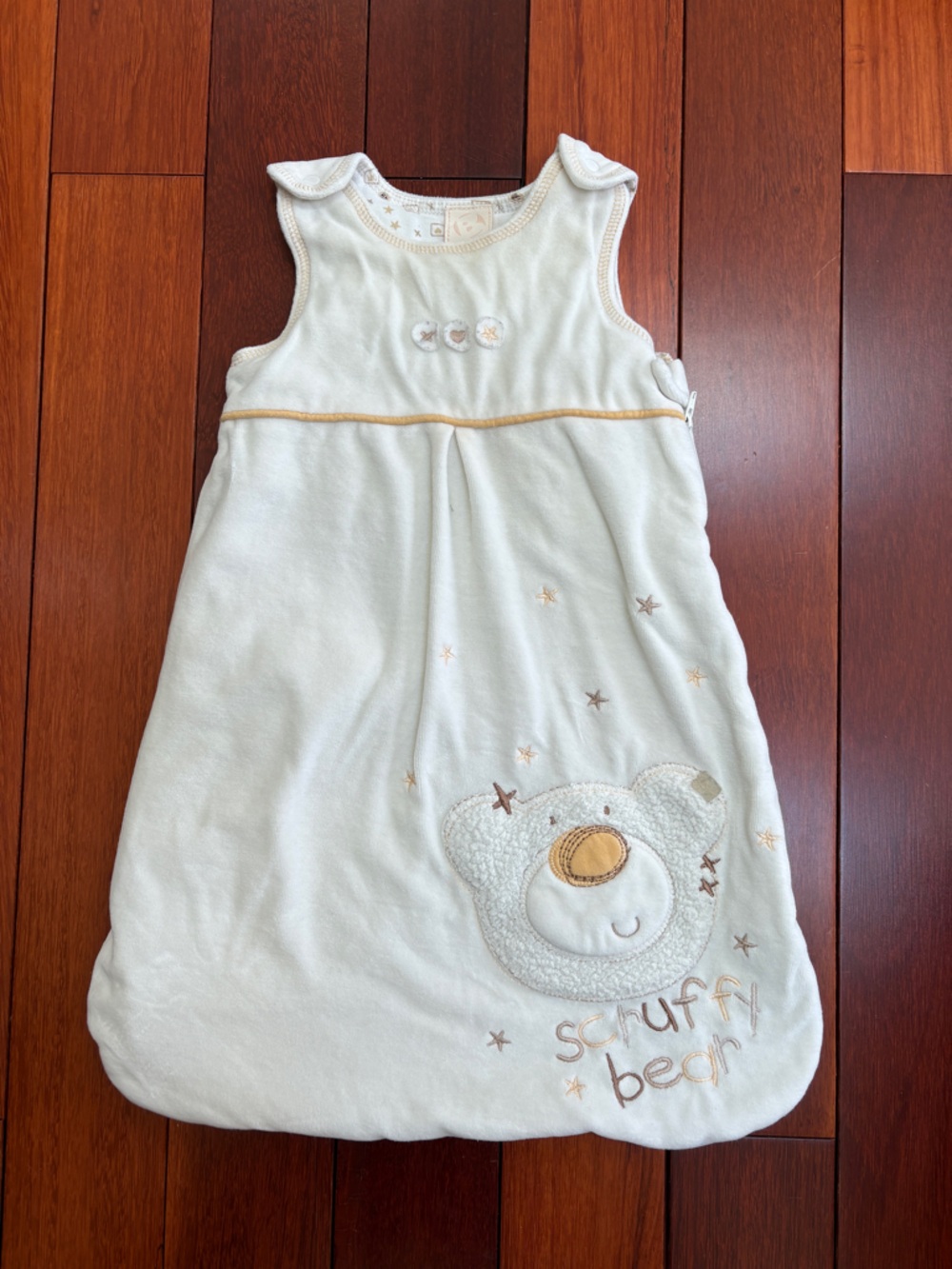 Cream Sleep Sack for Babies with Bear Applique